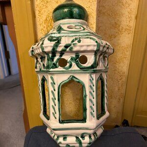 Spanish hand painted  wall hanging lantern  17in ta